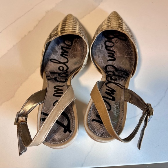 Sam Edelman Carole Slingback Heels Gray & Cream Python with Pointed Toe
Size 6.5 - Picture 9 of 15